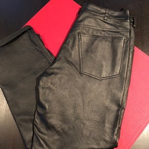 Men’s Black Leather Motorcycle Pants - Size 34